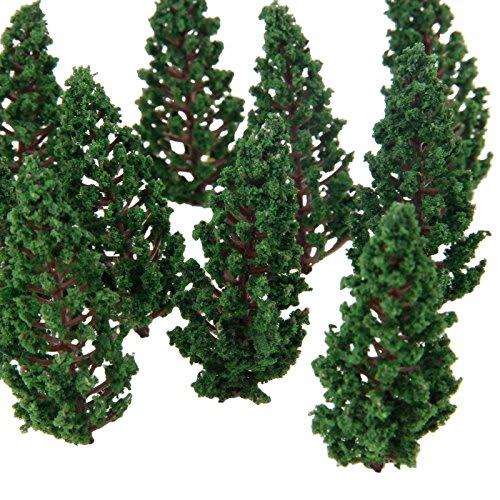 Set of 50 Pine Trees, Model Trees for Dioramas, Railway Models, Architectural Models, Miniature Garden Scenery Collection, Approx. 78mm
