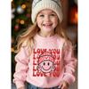 Kids Sweatshirt Valentine's Day Girls' Autumn/Winter Fashion -Lined Sweatshirt "LOVE YOU" with Smiling Face Cartoon Print Wearing a Heart Hat