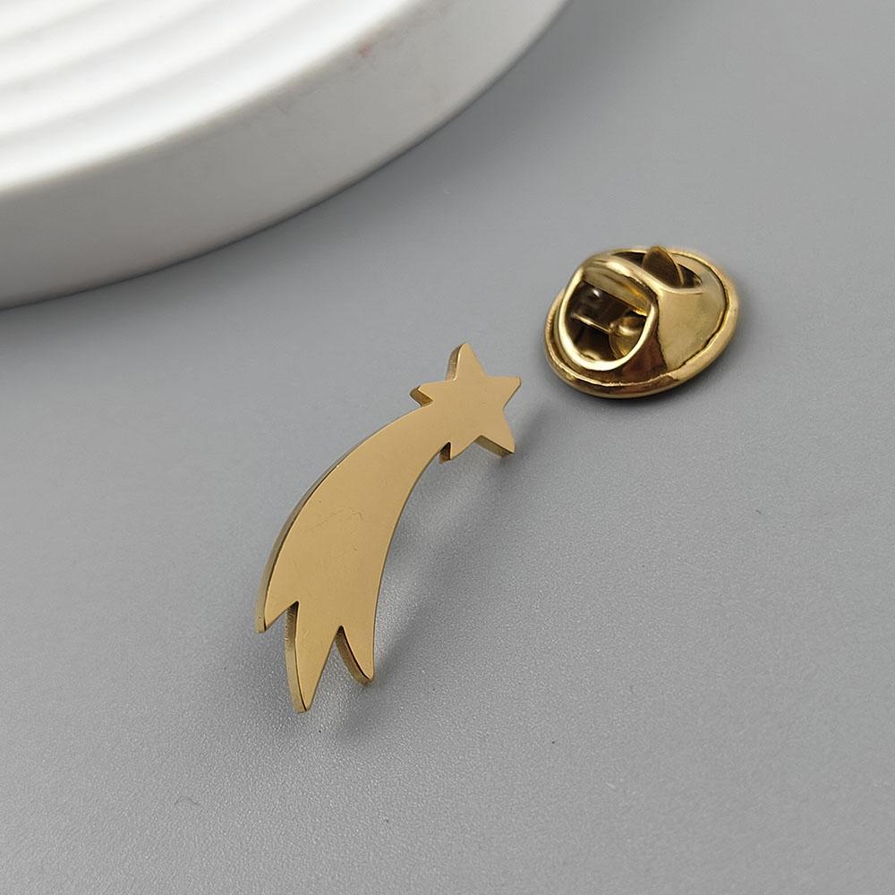 Stellar Mango Element Stainless Steel Brooch, Classic Fashion Badge, Banquet/Speech/Business Universal Lapel Jewelry.