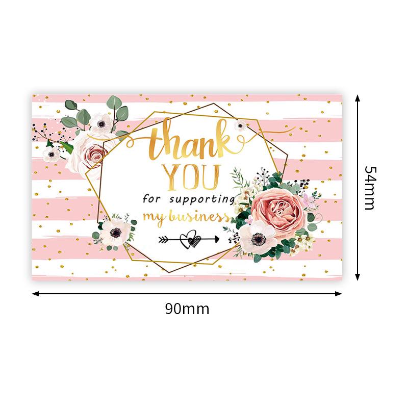 50-Pack Pink Floral Thank You Postcards