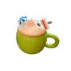 Creative Coconut Straw Mug with Lid