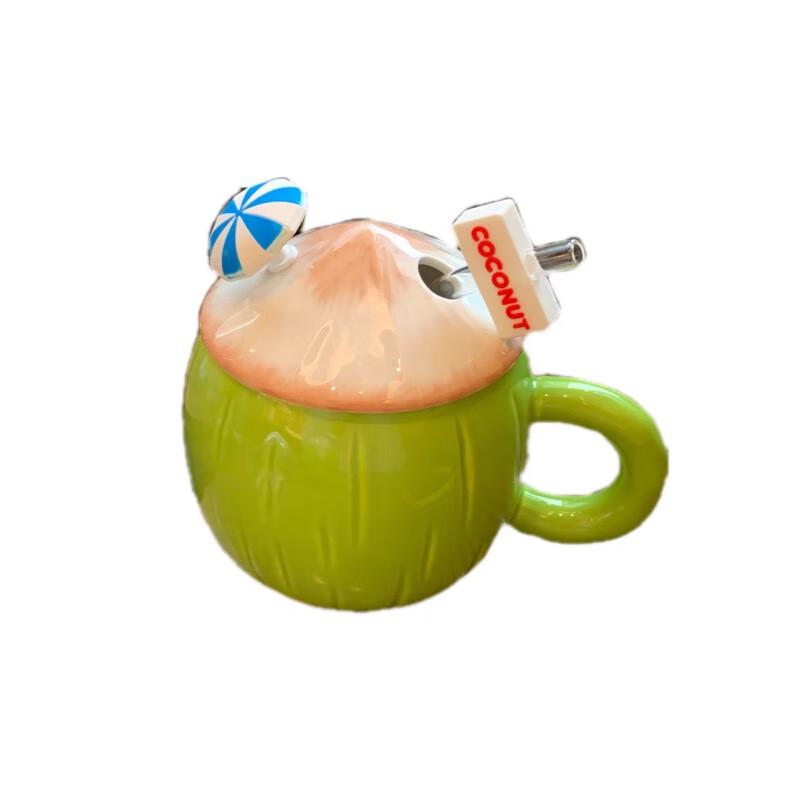 Creative Coconut Straw Mug with Lid