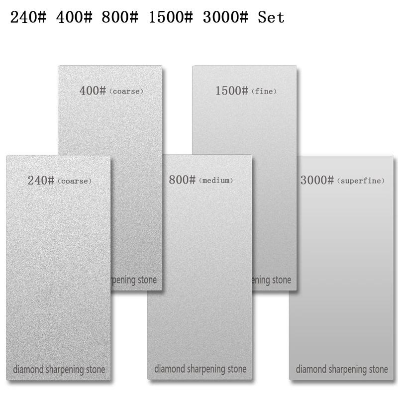 3/4/5/6Pcs Professional Diamond Sharpening Stone Woodwork single-sided 80-3000# Grinding Stone Non-slip base Knife Sharpeners