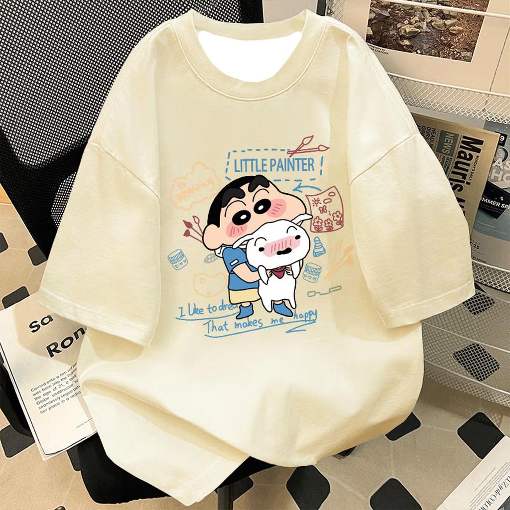 Cartoon Crayon Shin-chan Printed Short Sleeve Unisex Comfortable New Fashion T-Shirt