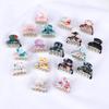 Acrylic Floral Sweet Small Hair Claw Clips Women Girls Plastic Print Crab Barrettes Clips Hair Clamps Hairpins Hair Accessories