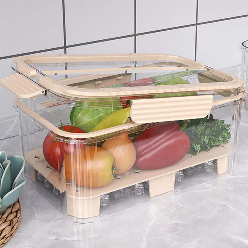 Portable Handheld Food Preservation Box Refrigerator Sealed Storage Box Fruit Lunch Box for Picnic Camping Kitchen Organizer