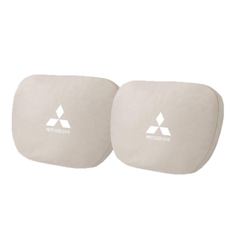 Autostoel Hoofdsteun Nekbeschermer Kussen Suède Leer Gordel Schouderpads voor Mitsubishi Outlander I200 Pajero Eclipse ASX Lancer