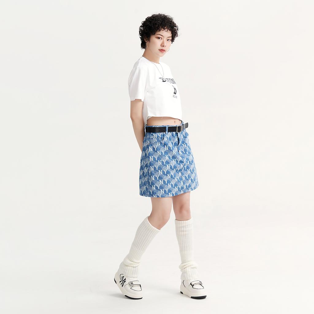 New MLB College Style Series Crop Tops Women's White 3FTSV0333-43WHS