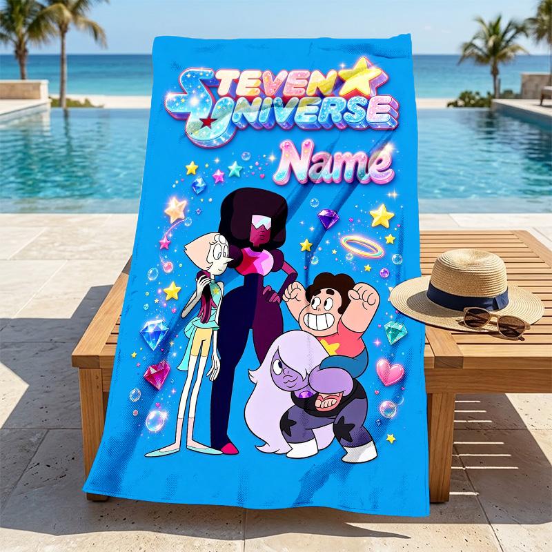 Custom Name Teven Universe Quick-drying, highly absorbent beach towel,suitable for the beach, pool, gym, and travel.Sports sweat Towel