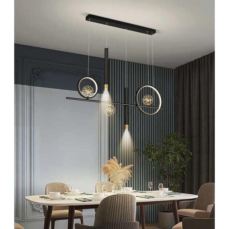 Nordic Led Restaurant Pendant Lights Modern Home Indoor Lighting Lamps Simple Dining Table Bar Table Chandeliers With Spotlight