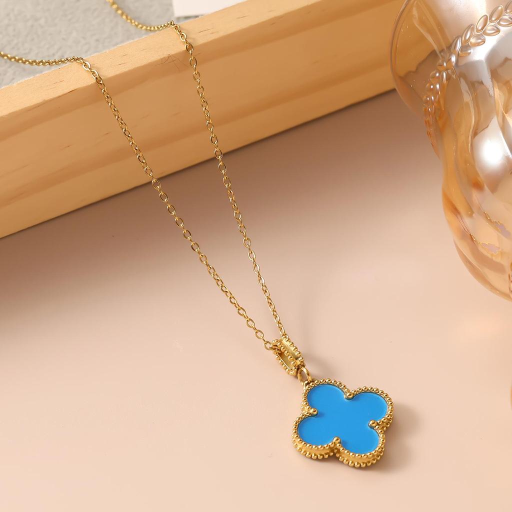 22mm Four-Leaf Clover Necklace Ladies Fashion Pendant New Sweater Chain