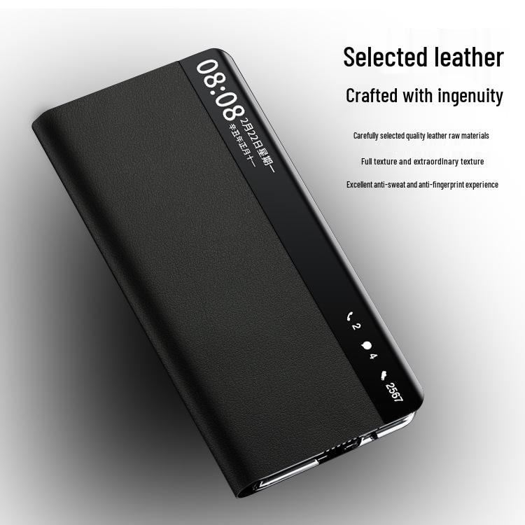 Ultra-Thin Leather Smart Window Case for Huawei Mate X5