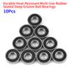 10 Pcs Durable MultiUse Rubber Sealed Deep Groove Steel Bearing 6001-2RS Ball Bearings 12x28x8mm
