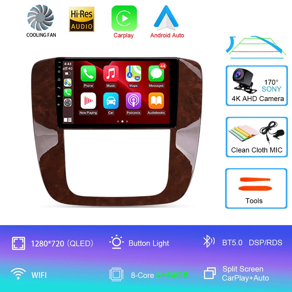 Car Radio Android 14 Carplay Auto Multimedia Player For GMC Yukon Chevrolet Tahoe Suburban 2008 - 2012 E53 X5 M5 2din Autoradio