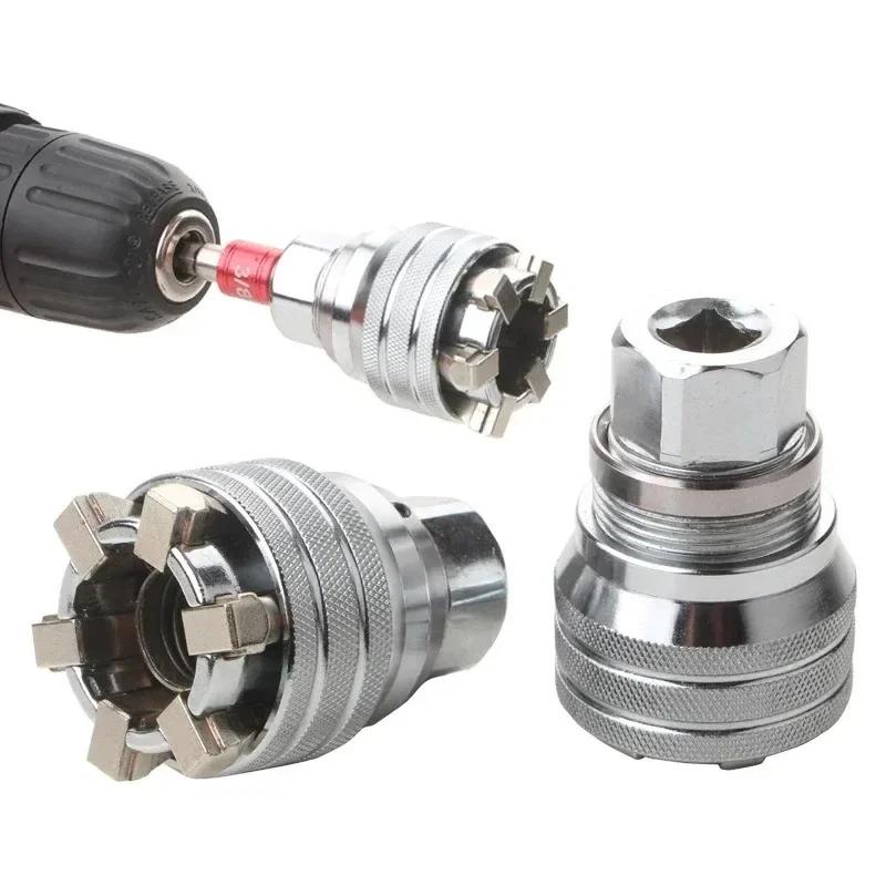 Universalhülse 3/8 Zoll 10-19 mm verstellbarer Sechskant-Universalsteckschlüsselsatz Drehmoment-Ratschenschlüsselkopf Spannerhülsenwerkzeuge für Mechaniker