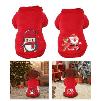 Christmas Puppy Dog Hoodie Warm Pet Sweaters Holiday Christmas Outfit Cat Puppy