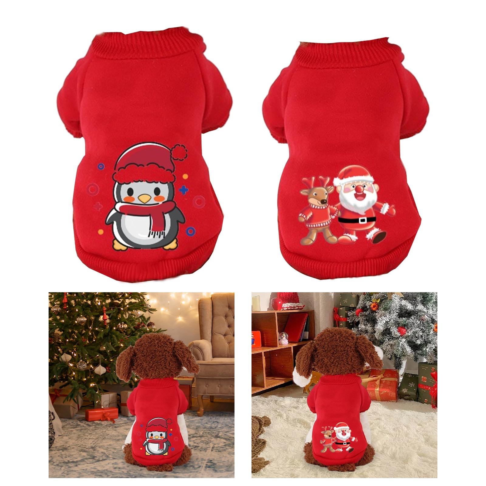 

Christmas Puppy Dog Hoodie Warm Pet Sweaters Holiday Christmas Outfit Cat Puppy M
