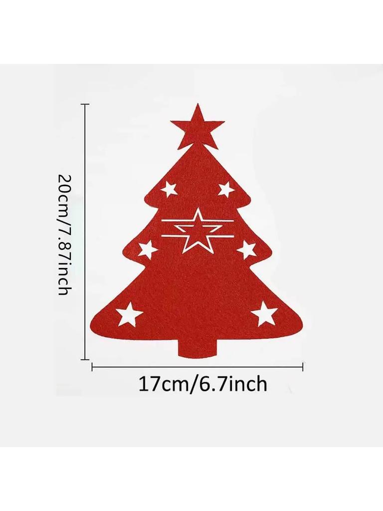 1pc/5pcs Christmas Cutlery Bag Felt Kitchen Tableware Knife Fork Holder Storage Bag Christmas Decorations For Home Accessory