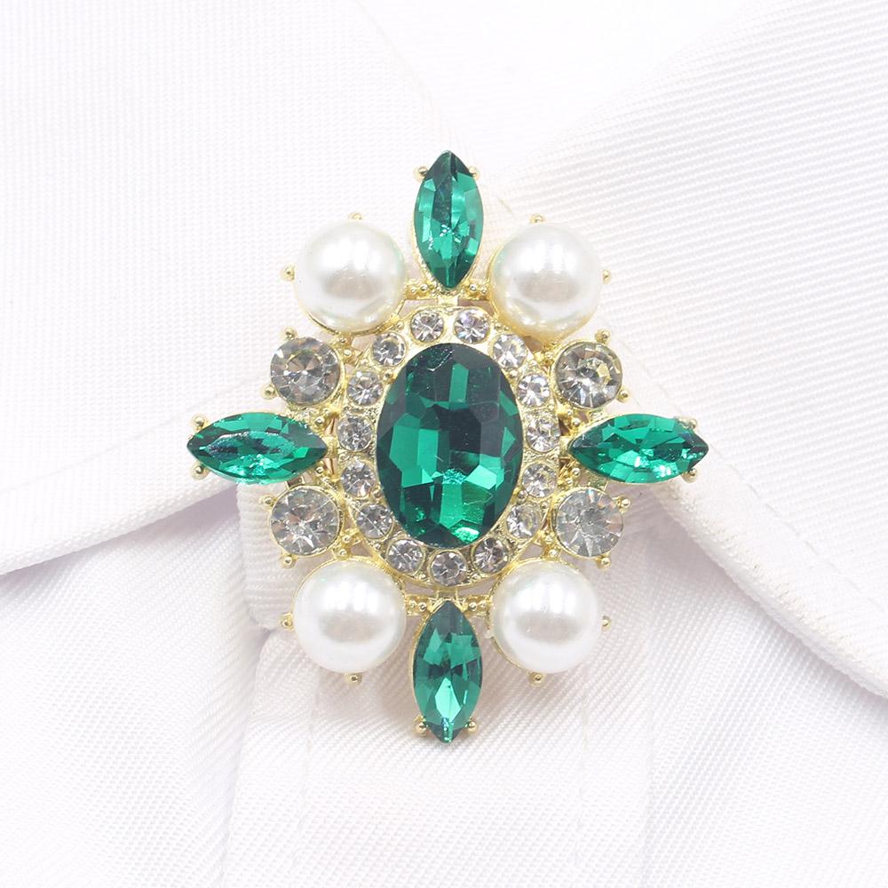 New 1pcs35 * 40MM Pearl Water Diamond Glass French Shirt Cufflink Set DIY Simple Cufflink Wedding Clothing Accessories