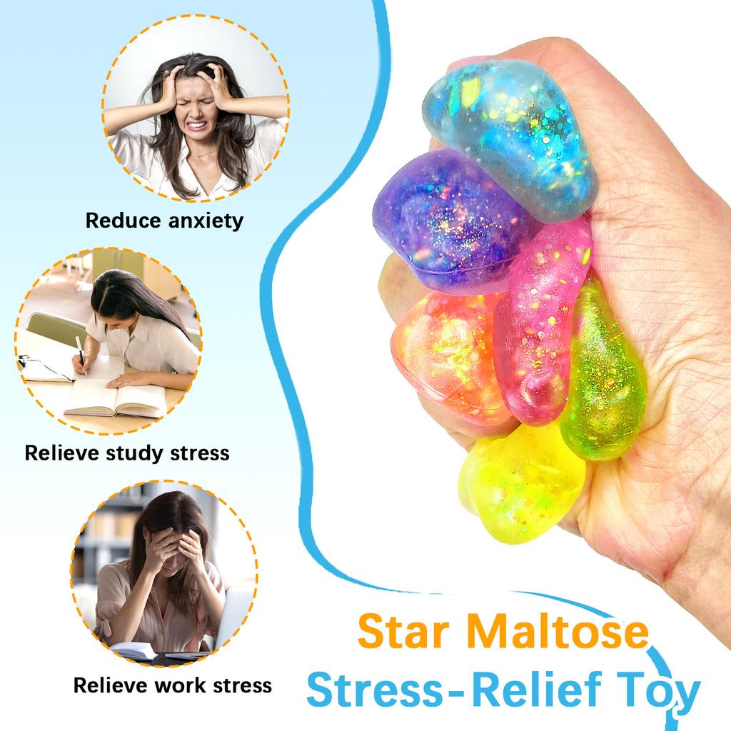 Star Shaped Slow Rebound Stress Relief Balls Soft Squishy Sensory Toys for Adults and Kids Durable Material for Hand Exercise and Anxiety Relief