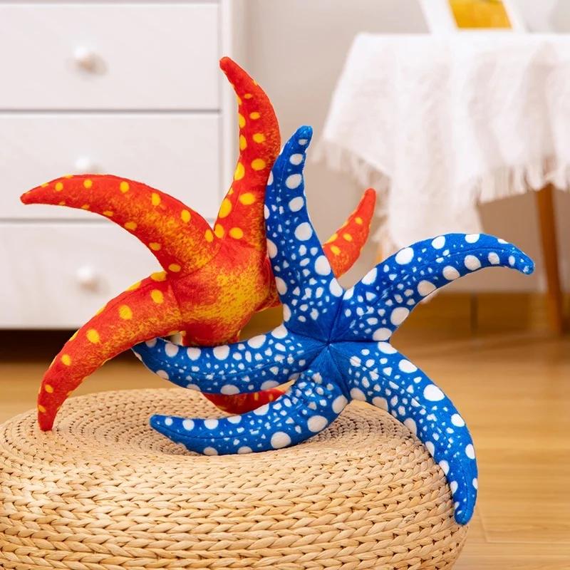 40CM Peluche Stella Marina Cuscino Bambola Simulazione Riempito Animale Marino Cuscino per Riposo Schienale Giocattolo Cartone Animato per Compleanno Regalo Festività