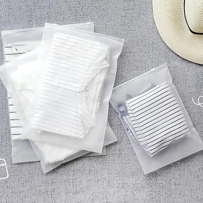 10 ADET Buzlu Fermuarlı Plastik Poşetler Taşınabilir Depolama Düzenleyici Çanta Su Geçirmez Ambalaj Giyim Tişört Çantası Havalandırma Delikleri ile