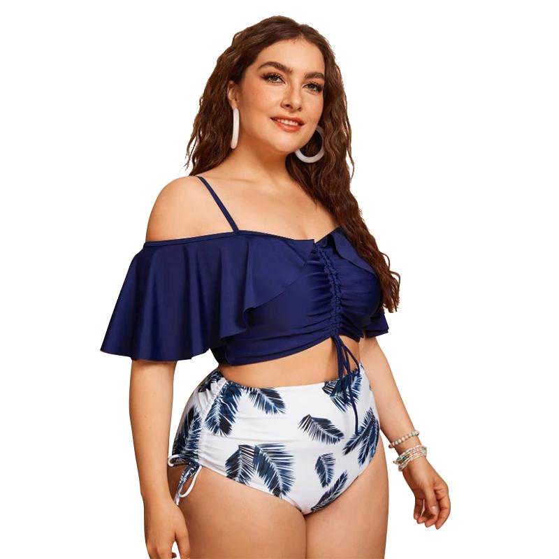 2026 Women Push Up Bikinis Set Swimwear Plus Size High Waist Swimsuit Larges Big Plussize Swimming Suits Bathing Beachwear