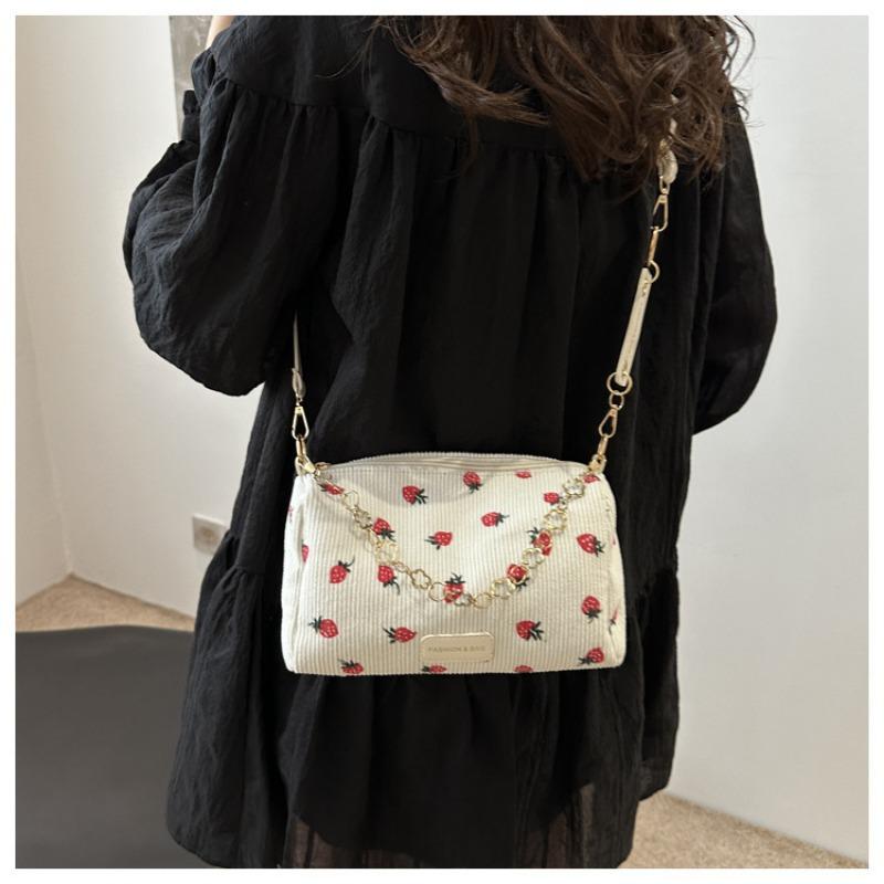 Mode süße Mädchen Kissen Tasche einfache lässig Cord Schultertasche