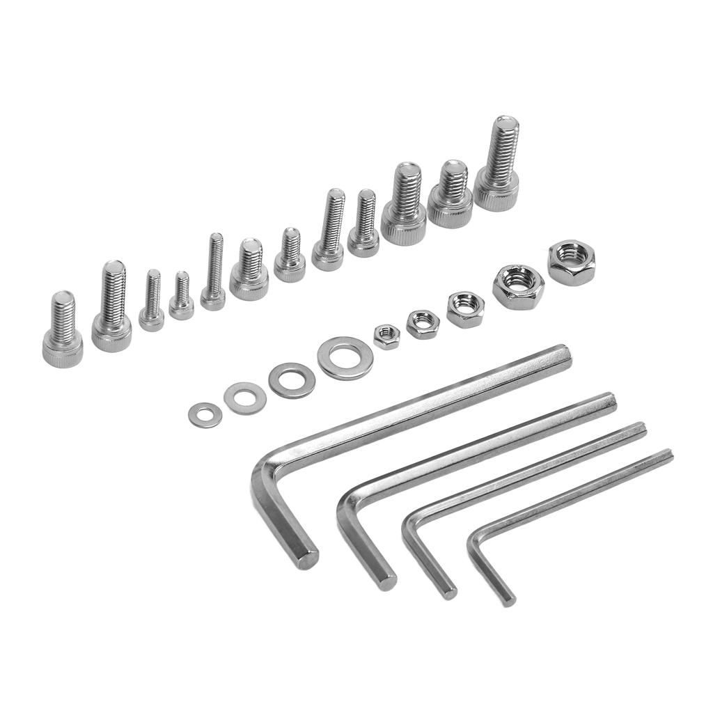 400PCS Hex Socket Screws Nuts Set M3 M4 M5 M6 304 Stainless Steel Assortment Universal for Cars Trucks