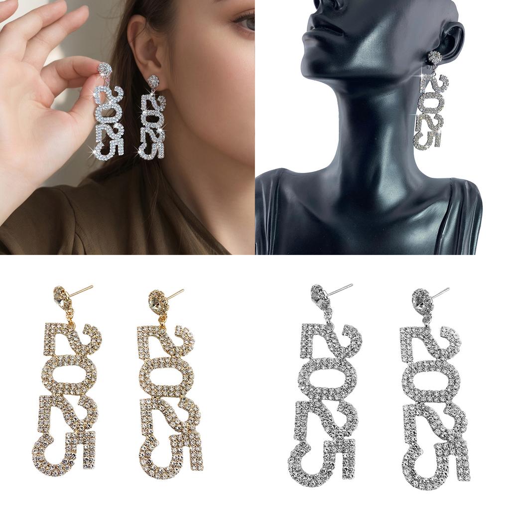 Elegant 2025 Pendant Earrings Jewelry Accessory for Women with Rhinestones Home Accent and Unique Long Designs