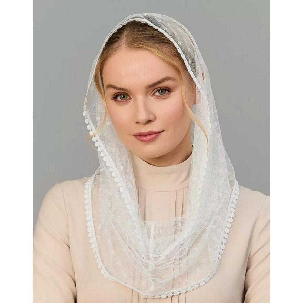 Solid Color Lace Veils Black White Wedding Bridal Veils Head Covering Scarf Wedding Bride