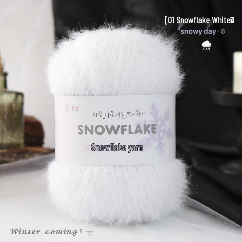 Handmade Wool Blend Snowflake Yarn for Crochet & Knitting: Sweaters, Hats, Blankets, Scarves