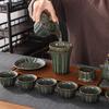 Ru Porcelain Tea Set Ceramic Sancai Cover Bowl Household Teacup Teacup Ru Kiln Open Brewing Tea Kung Fu Teapot Tea Bowl