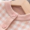 3-8 Year Old Girls Knitted Plaid Inner Suspender Skirt Cardigan Two-piece Baby Girl Suit Skirt
