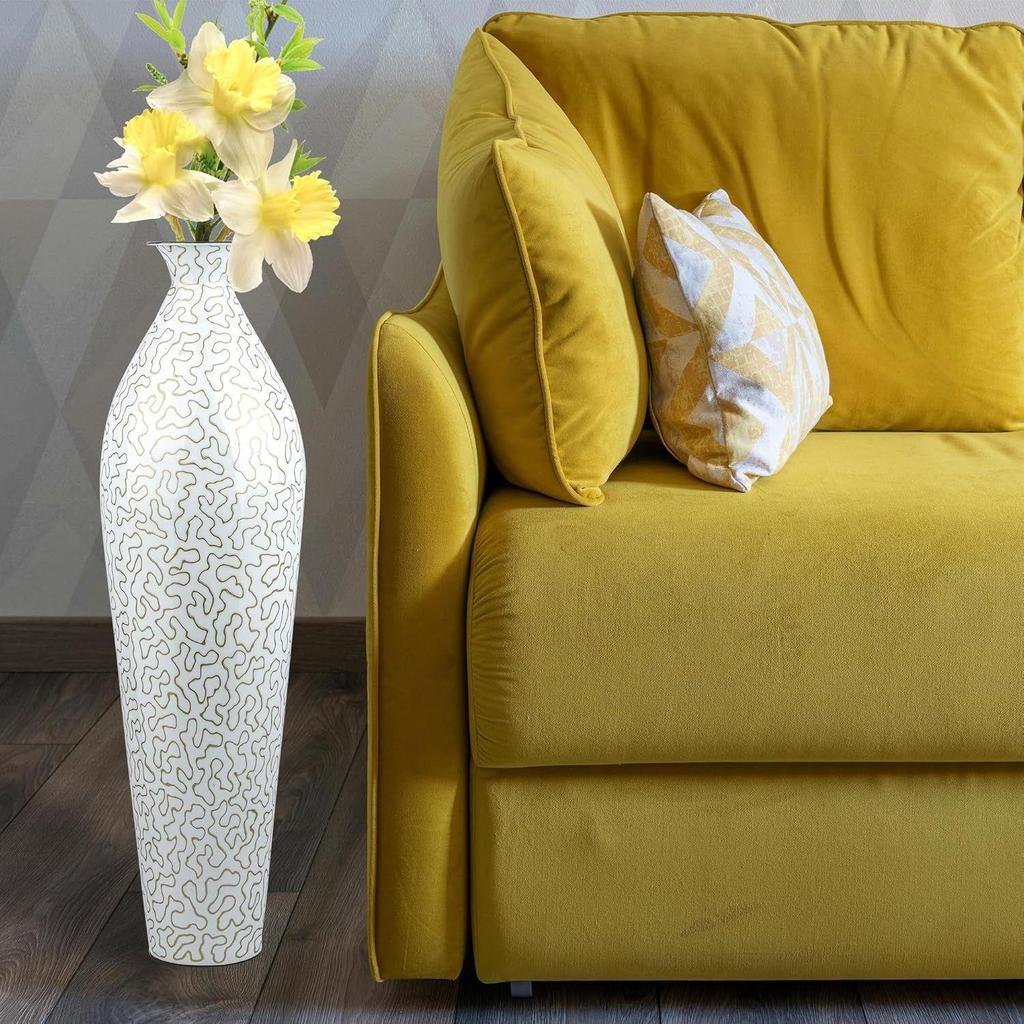 24 inches Metal Flower Vase for Home Decor Office Living Room Corner Decoration