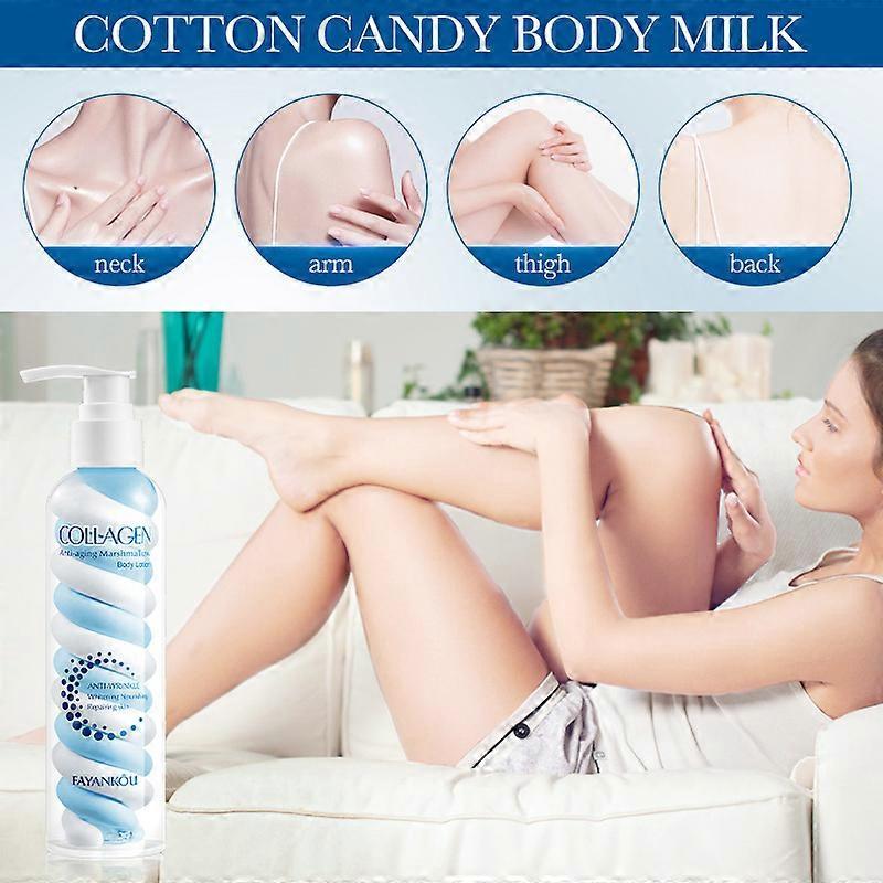 Collagen Anti-aging Marshmallow Body Lotion, Collagen Firming Cream Reduce Fine Lines & Wrinkles, Moisturizing, Hydrating, Whitening, Repair, Smoothin