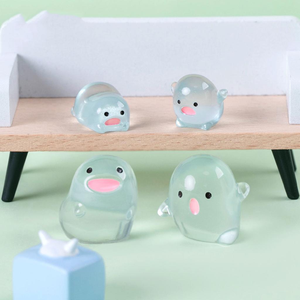5pcs Cute Mini Clear Water Luminous Resin Craft Miniature Charm Tiny Bonsai Microlandscape Bead Garden Decoration Accessories