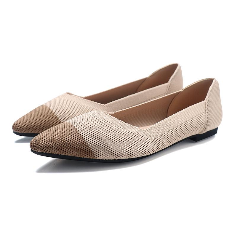 Spring and Autumn Flying Single Shoes Doudou Flat Bottom Floating Shoes New Boat Shoes Knitted Flying Threads