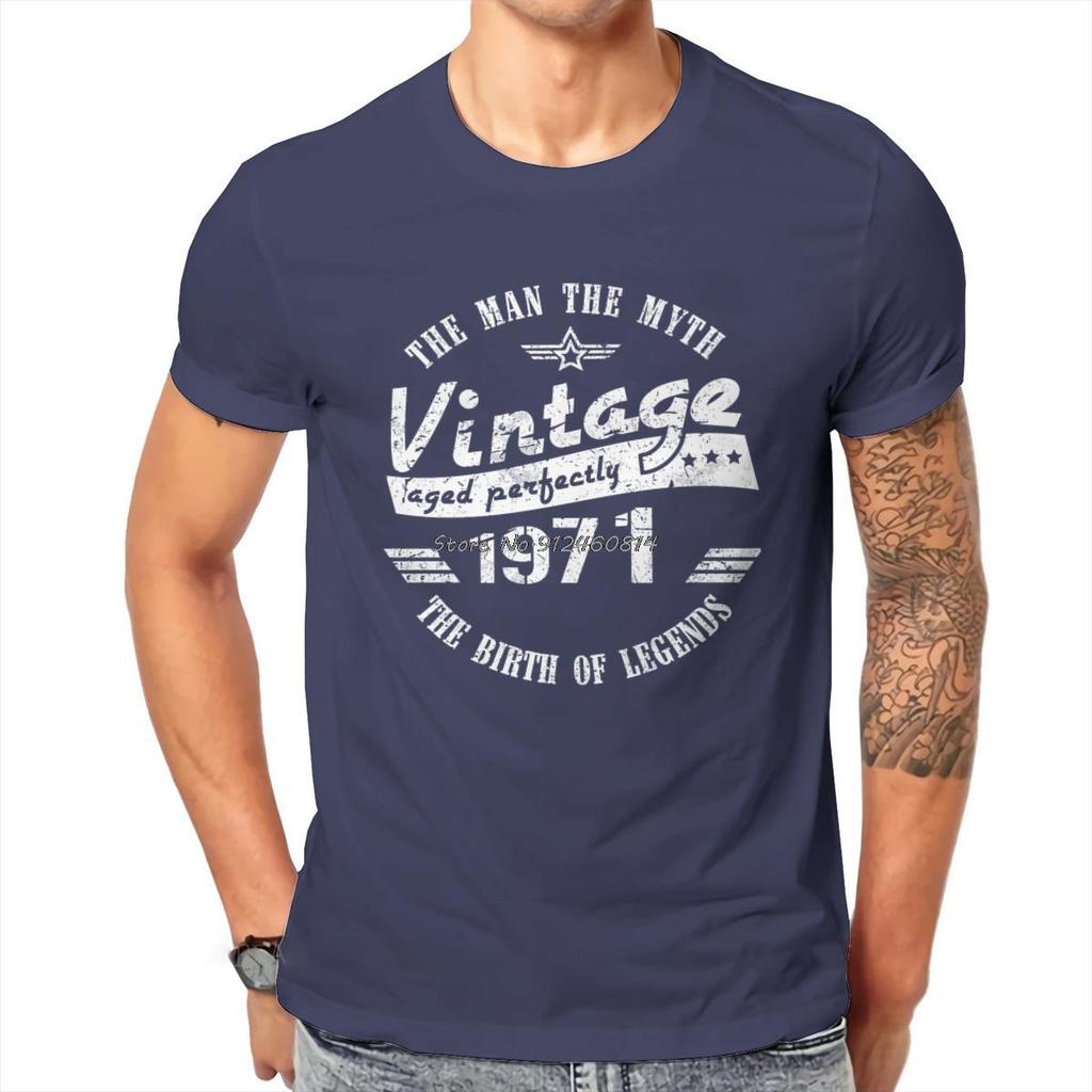 Vintage 1971 50th Birthday Gift T Shirt Vintage Gothic High Quality Men Cotton Oneck Tshirt Hip Hop Tees Streetwear Harajuku