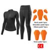 WOSAWE Women's Motorcycle Clothing Slim High Elastic Motorcycle Shirt Pants Full Body Soft Armor Protection Suit