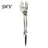 Waterproof Haunted House Decor Realistic Skeleton Stake, Spooky Halloween Skull Hand Yard Human Bone Stakes Sign for Outdoor Garden Lawn Graveyard