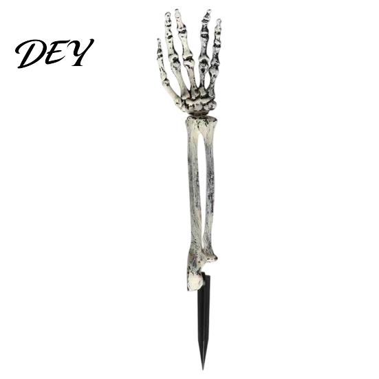 Waterproof Haunted House Decor Realistic Skeleton Stake, Spooky Halloween Skull Hand Yard Human Bone Stakes Sign for Outdoor Garden Lawn Graveyard