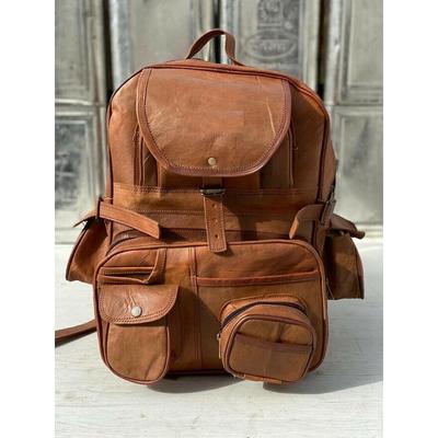 Skórzany plecak Vintage, oryginalny, nowy, brązowy, męski, kozi