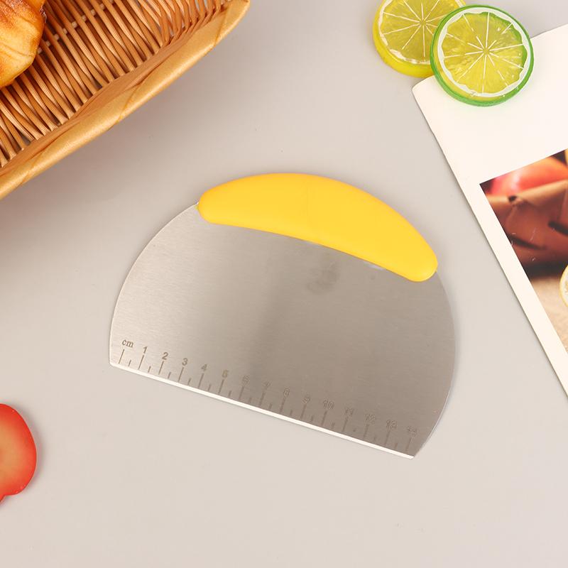 Racletă de aluat din oțel inoxidabil cu cântar de măsurare, pâine, pizza, tăietor de aluat, răcletă de aluat, cuțit de bucătărie, gadgeturi de copt