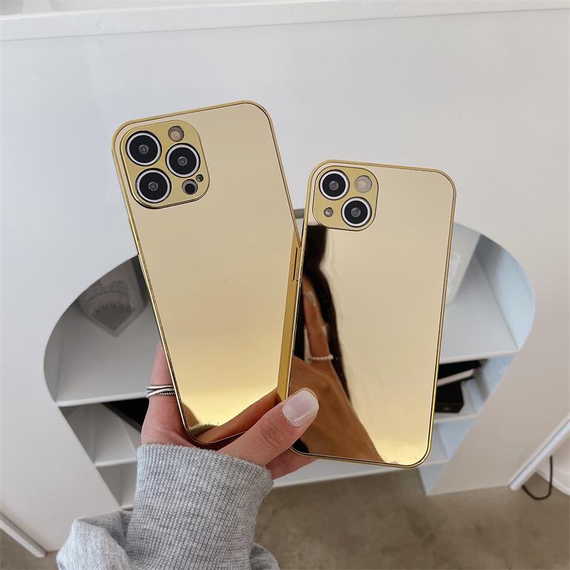 Applicable To iPhone17ProMax Electroplated Mirror Mobile Phone Case Apple 16Pro All-inclusive 15 Anti-drop 14 Protective Case