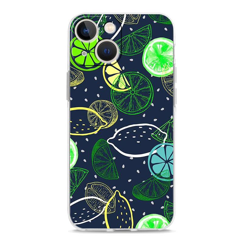 Fruit lemon Phone Case For iPhone 11 Cases iPhone 15 12 13 14 16 Pro Max X XR XS 14 15 Plus 16Pro iPhone16 Clear Cover
