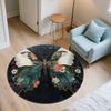 Flower Butterfly,Round Area Rug,Carpet Rug for Living Room Bedroom Sofa Playroom Decor,Non-slip Floor Mat