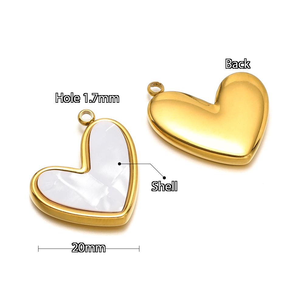 5pcs Stainless Steel Heart Shell Charms Fish Tail Earring Pendant DIY Women Jewelry Making Supplies Wholesale Necklace Findings