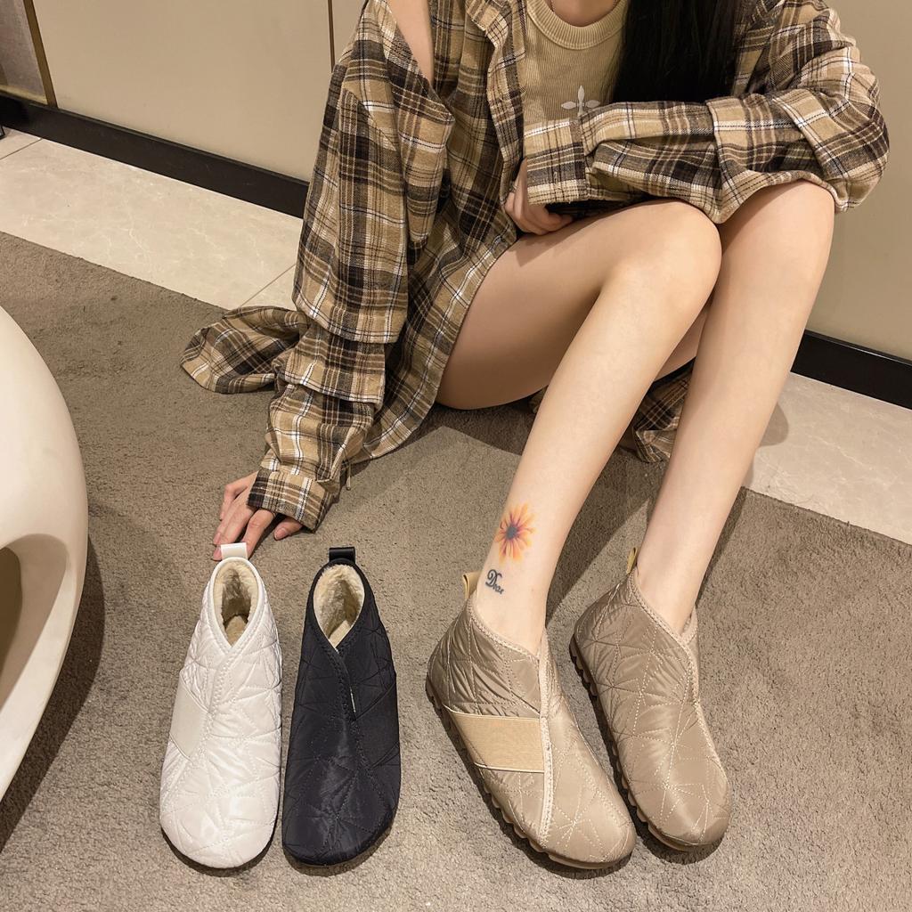 Fashion Winter Flat Ankle Boots Vintage Fashion Women's Snow Boots Waterproof Warm Suede Warm Plush Fashion Women's Casual Cotton Boots