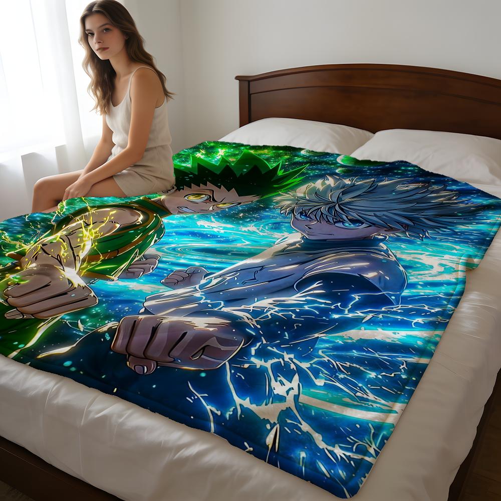 Throw High-Density Short Plush Blanket For Sofa Nap Room Soft Skin-Friendly Popular Games HUNTER×HUNTER